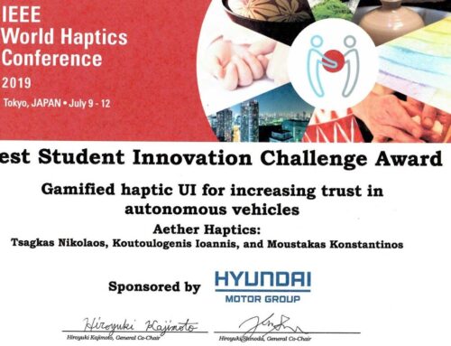 IEEE Worldhaptics 2019, Tokyo : Best Student Innovation Challenge Award